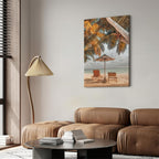 Palm Umbrella Tropical Beach Canvas Print