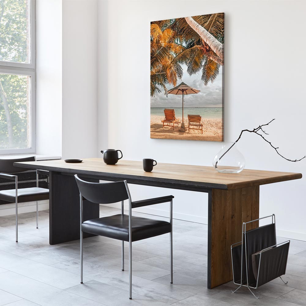 Palm Umbrella Tropical Beach Canvas Print