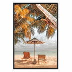 Palm Umbrella Tropical Beach Canvas Print