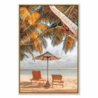 Palm Umbrella Tropical Beach Canvas Print