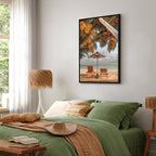 Palm Umbrella Tropical Beach Canvas Print