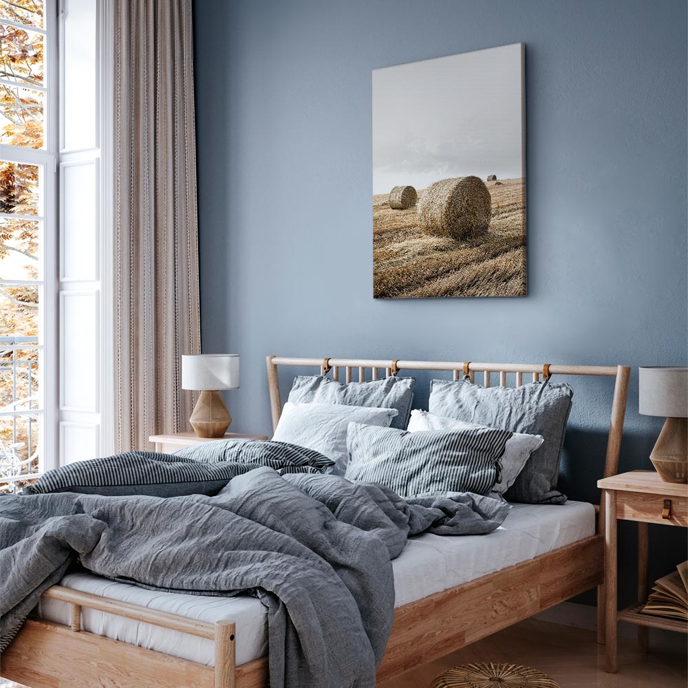 Hay Field Nature Landscape Canvas Print