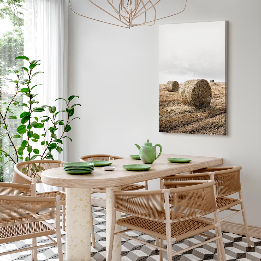 Hay Field Nature Landscape Canvas Print