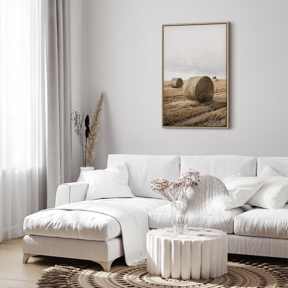 Hay Field Nature Landscape Canvas Print