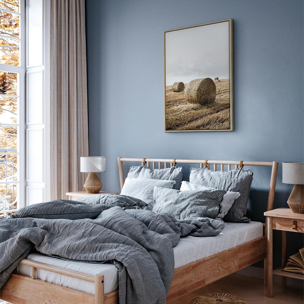 Hay Field Nature Landscape Canvas Print