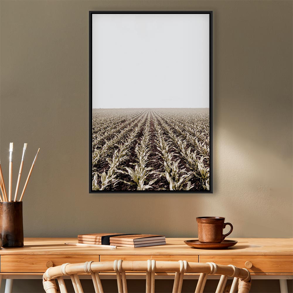 Corn Field Landscape Vertical Canvas Print