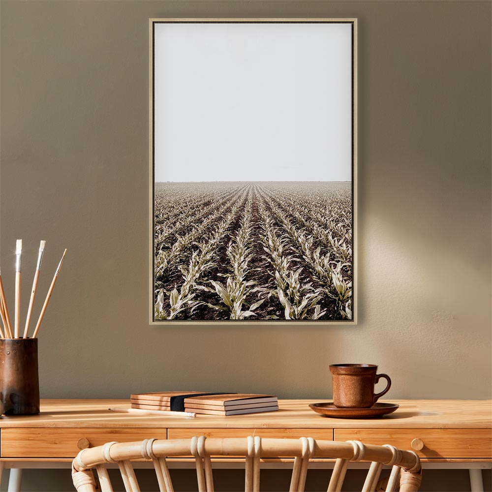 Corn Field Landscape Vertical Canvas Print