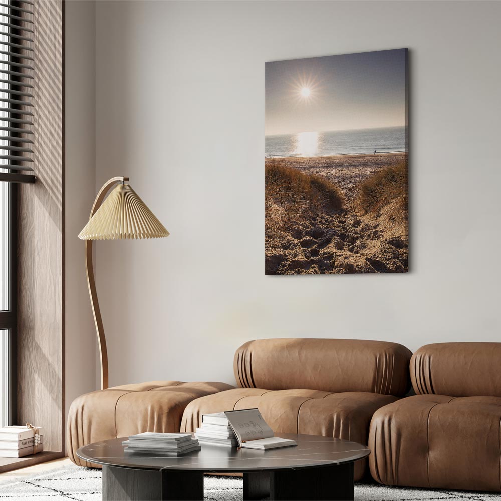 Honey Coast Sea and Sand Vertical Canvas Print