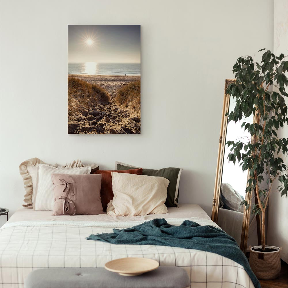 Honey Coast Sea and Sand Vertical Canvas Print