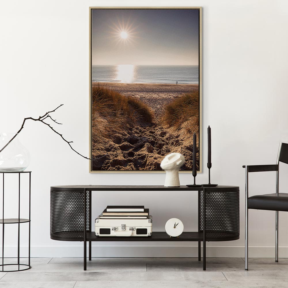 Honey Coast Sea and Sand Vertical Canvas Print