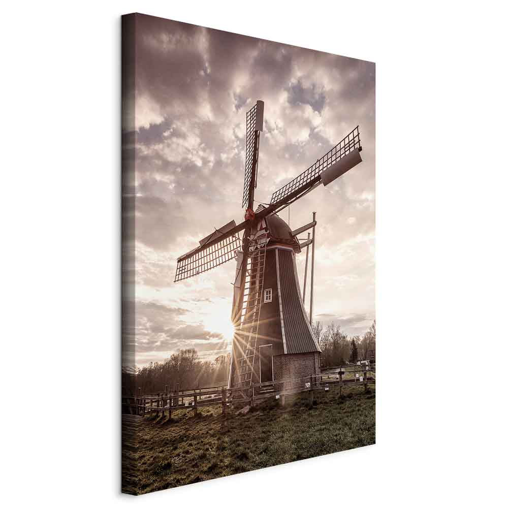 Windmill Sky Landscape Canvas Print