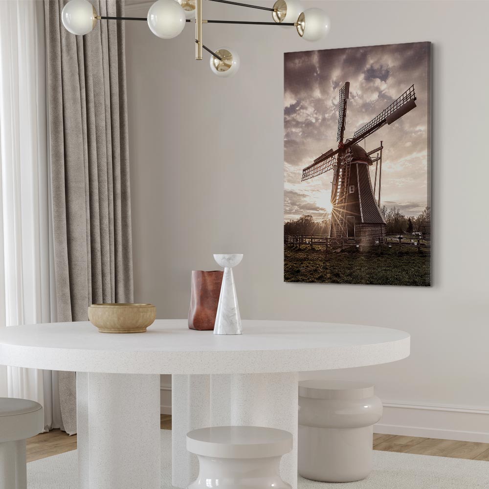 Windmill Sky Landscape Canvas Print