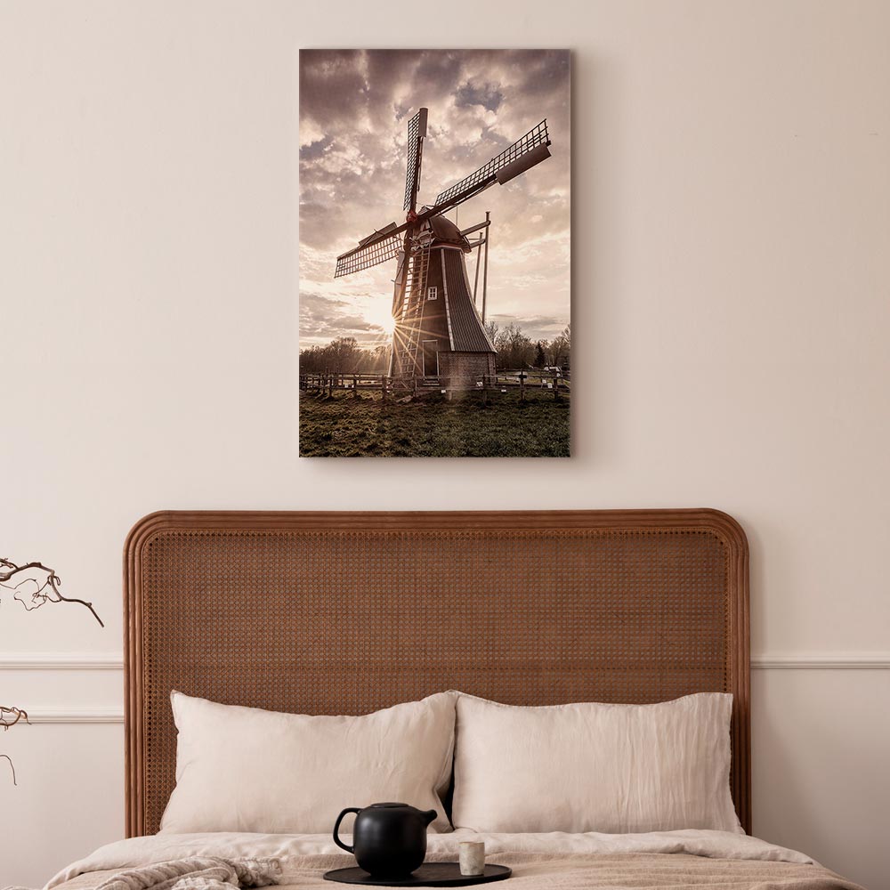 Windmill Sky Landscape Canvas Print