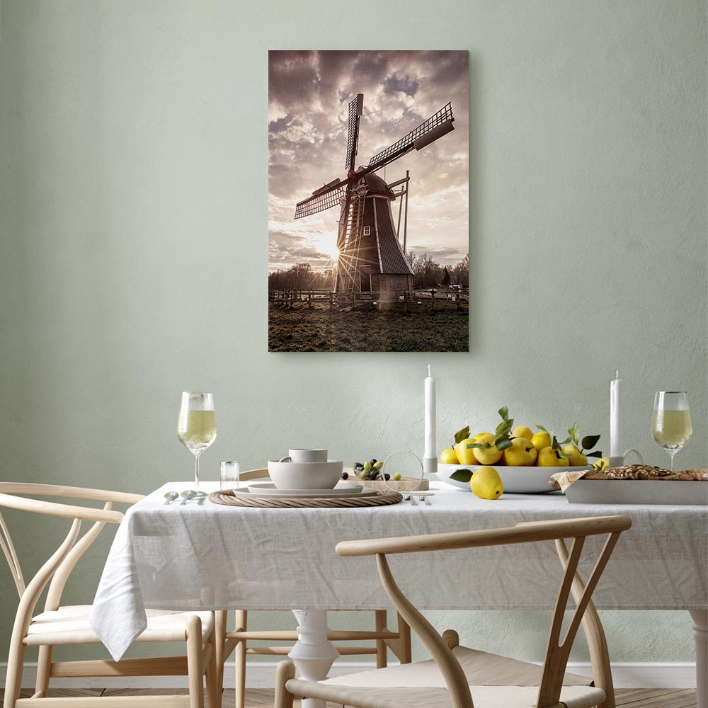 Windmill Sky Landscape Canvas Print