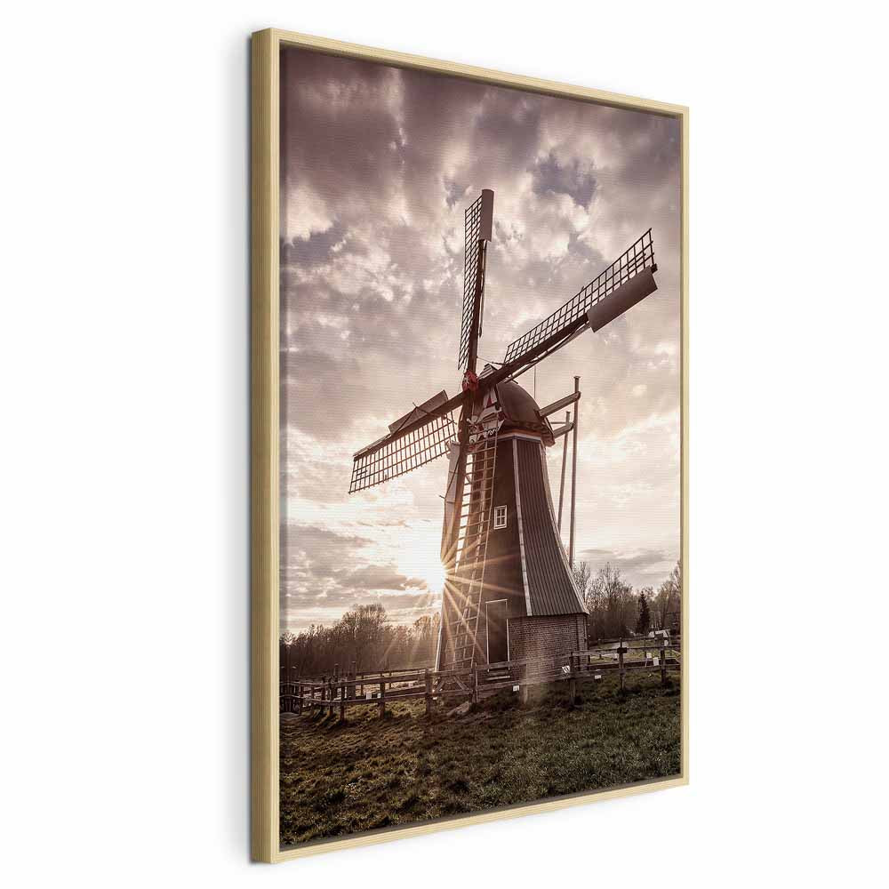 Windmill Sky Landscape Canvas Print
