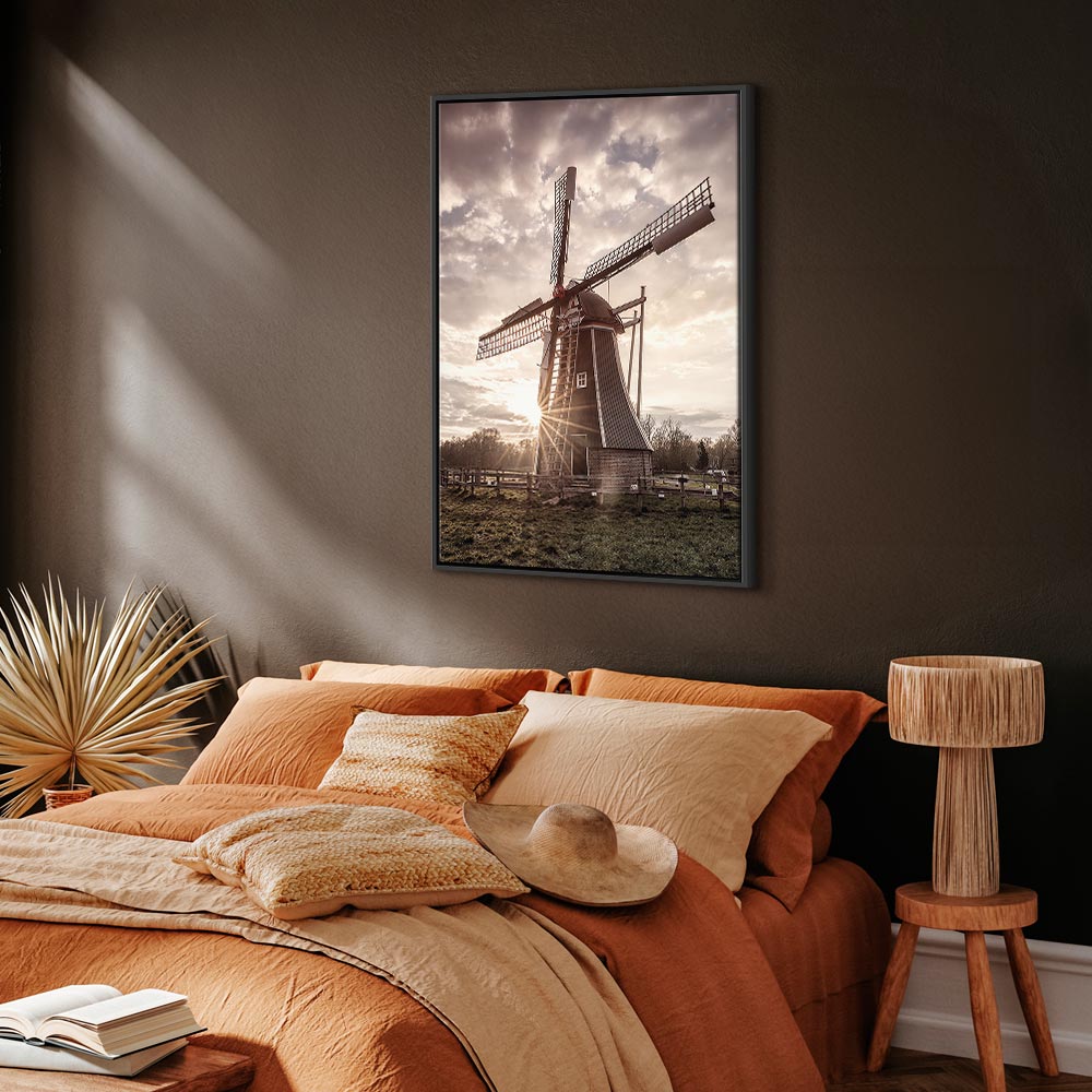 Windmill Sky Landscape Canvas Print