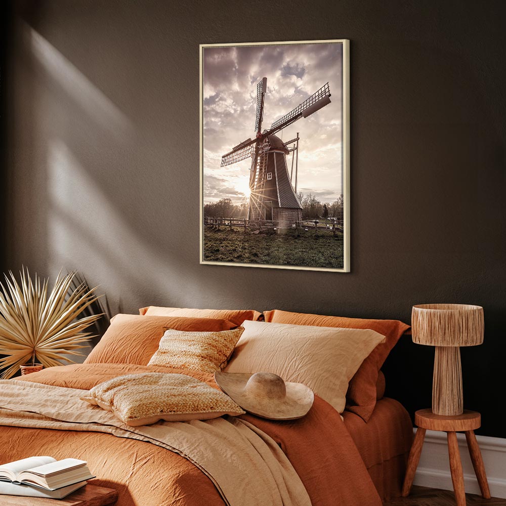 Windmill Sky Landscape Canvas Print