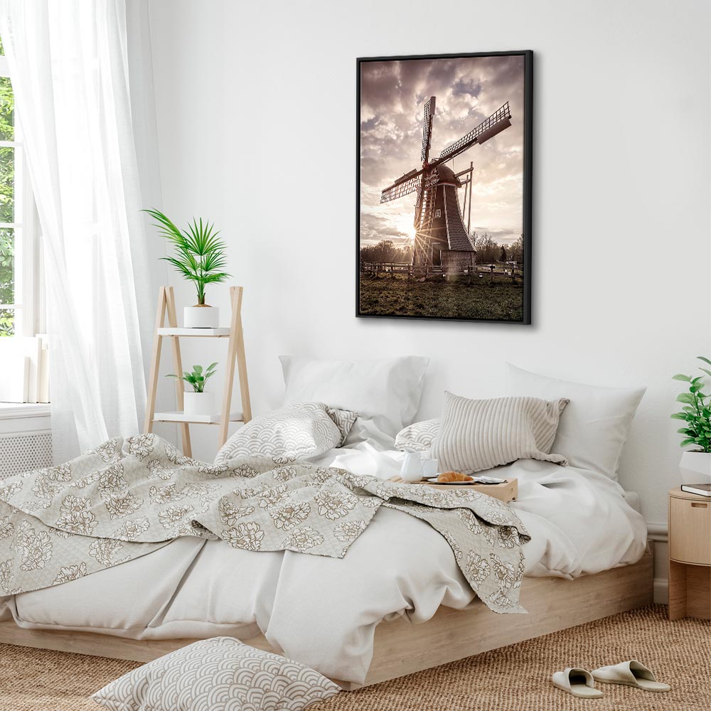 Windmill Sky Landscape Canvas Print