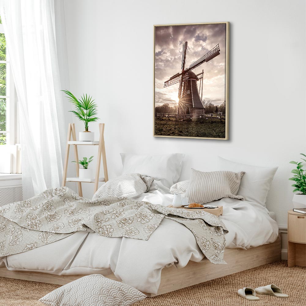 Windmill Sky Landscape Canvas Print
