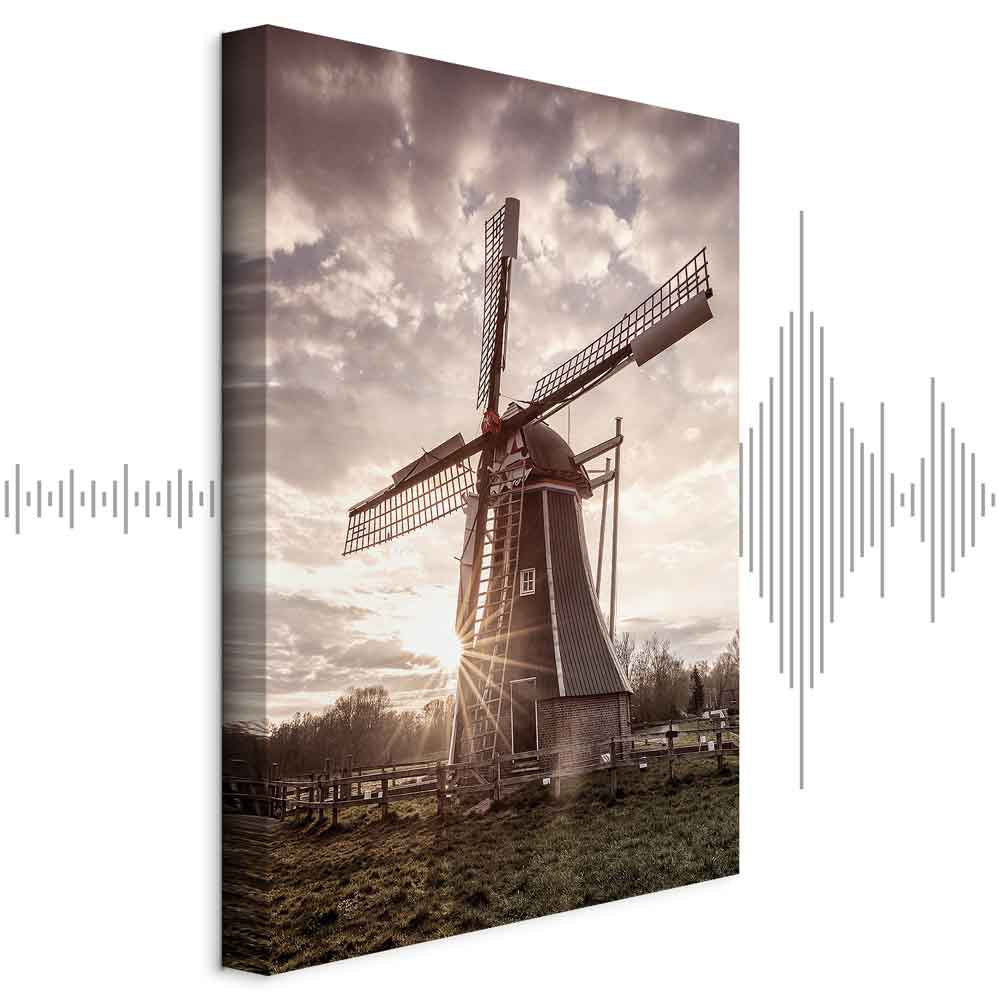 Windmill Sky Landscape Canvas Print