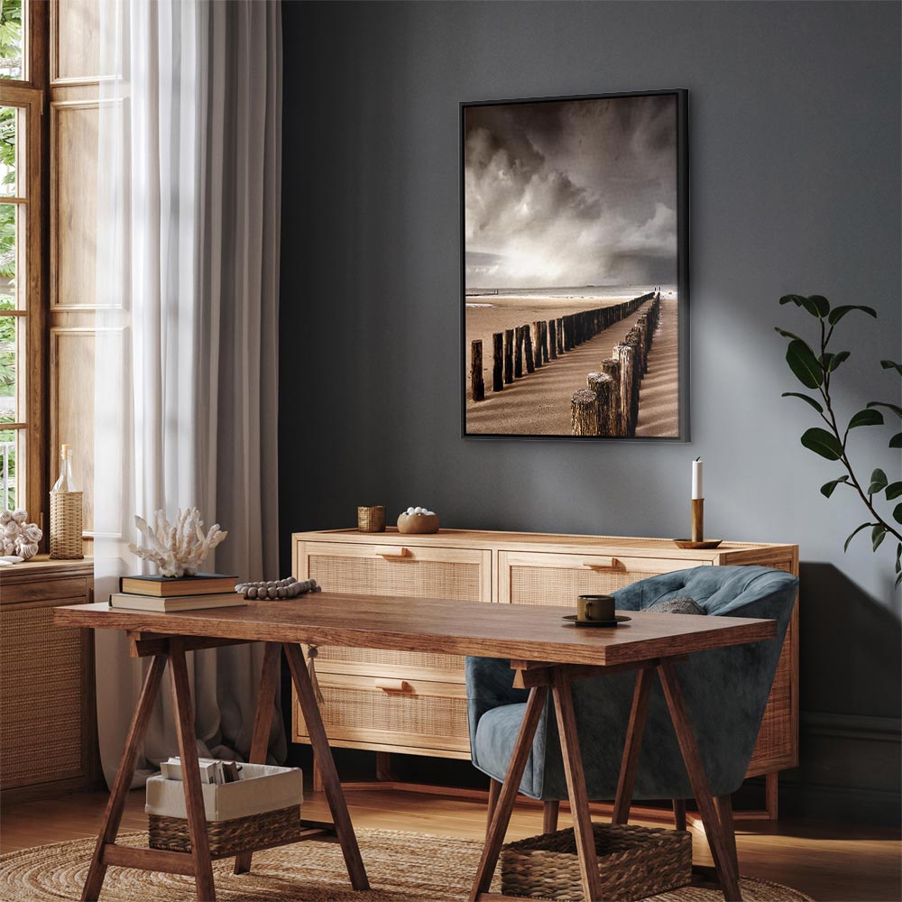 Stormy Sea Horizon Landscape Canvas Print