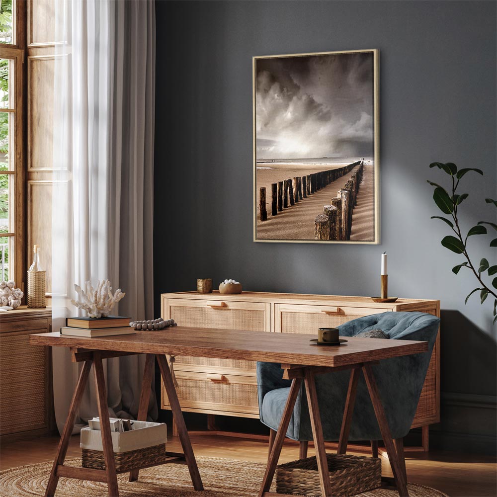 Stormy Sea Horizon Landscape Canvas Print