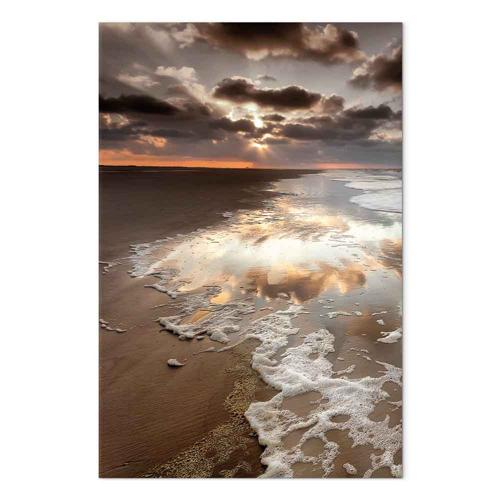 Sea Waves Cloudscape Vertical Canvas Print