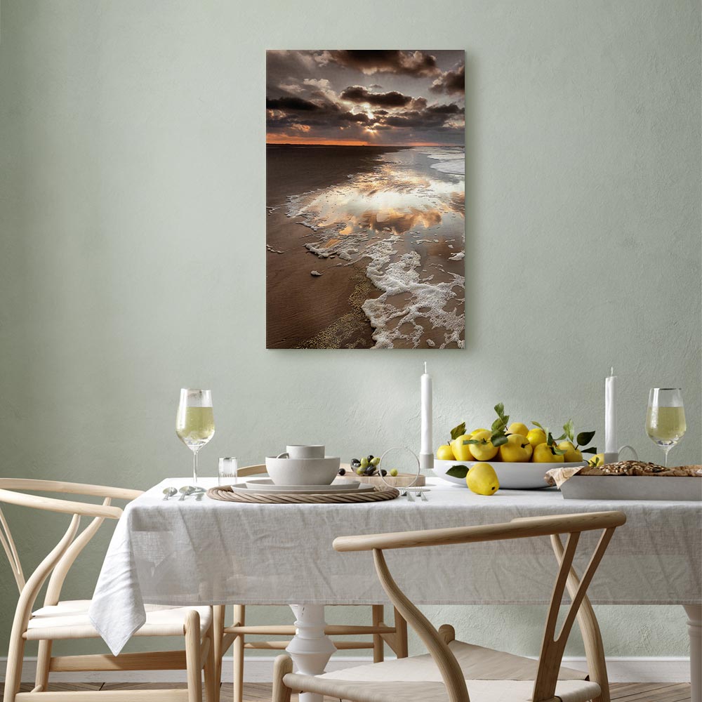 Sea Waves Cloudscape Vertical Canvas Print