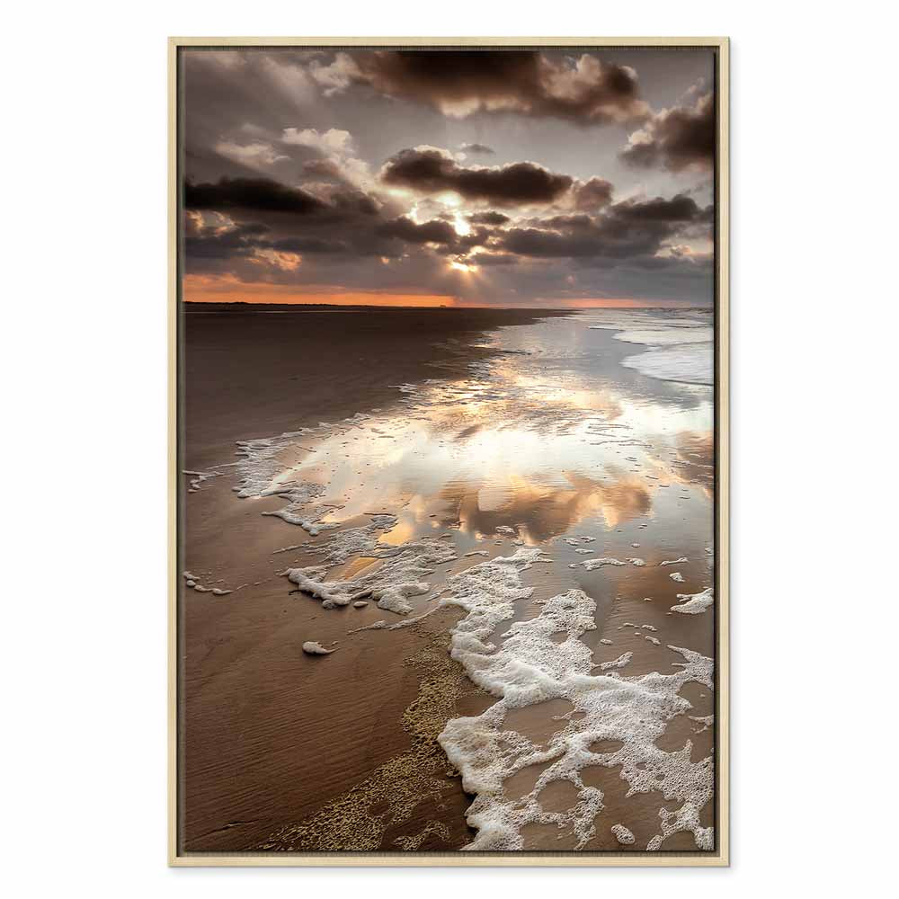 Sea Waves Cloudscape Vertical Canvas Print
