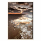 Sea Waves Cloudscape Vertical Canvas Print