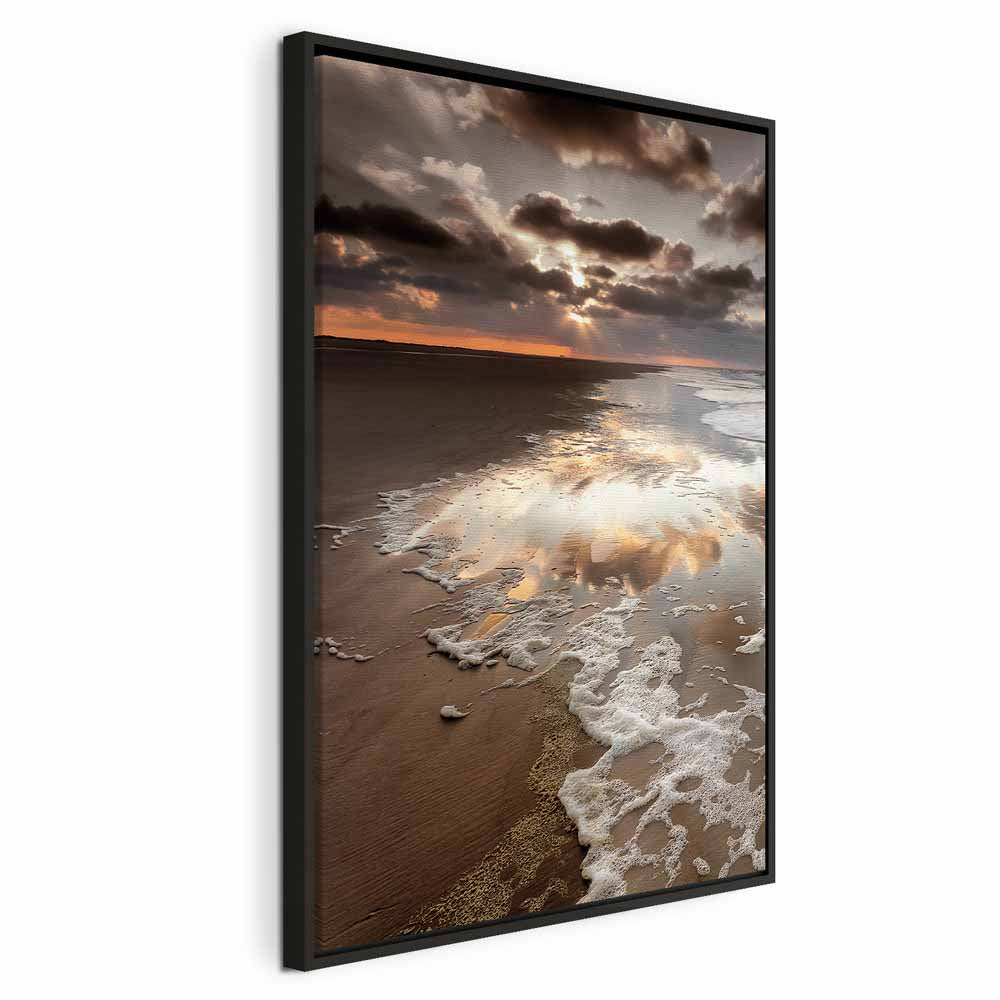 Sea Waves Cloudscape Vertical Canvas Print