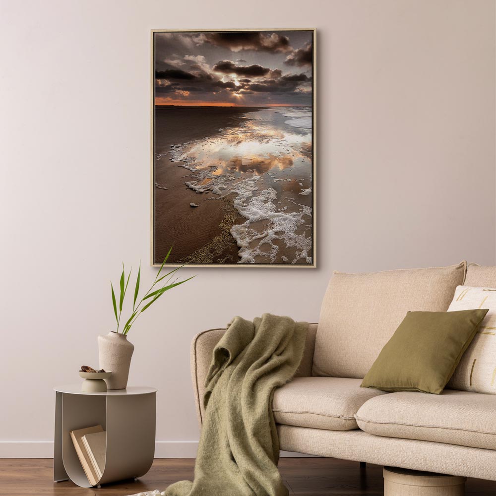 Sea Waves Cloudscape Vertical Canvas Print