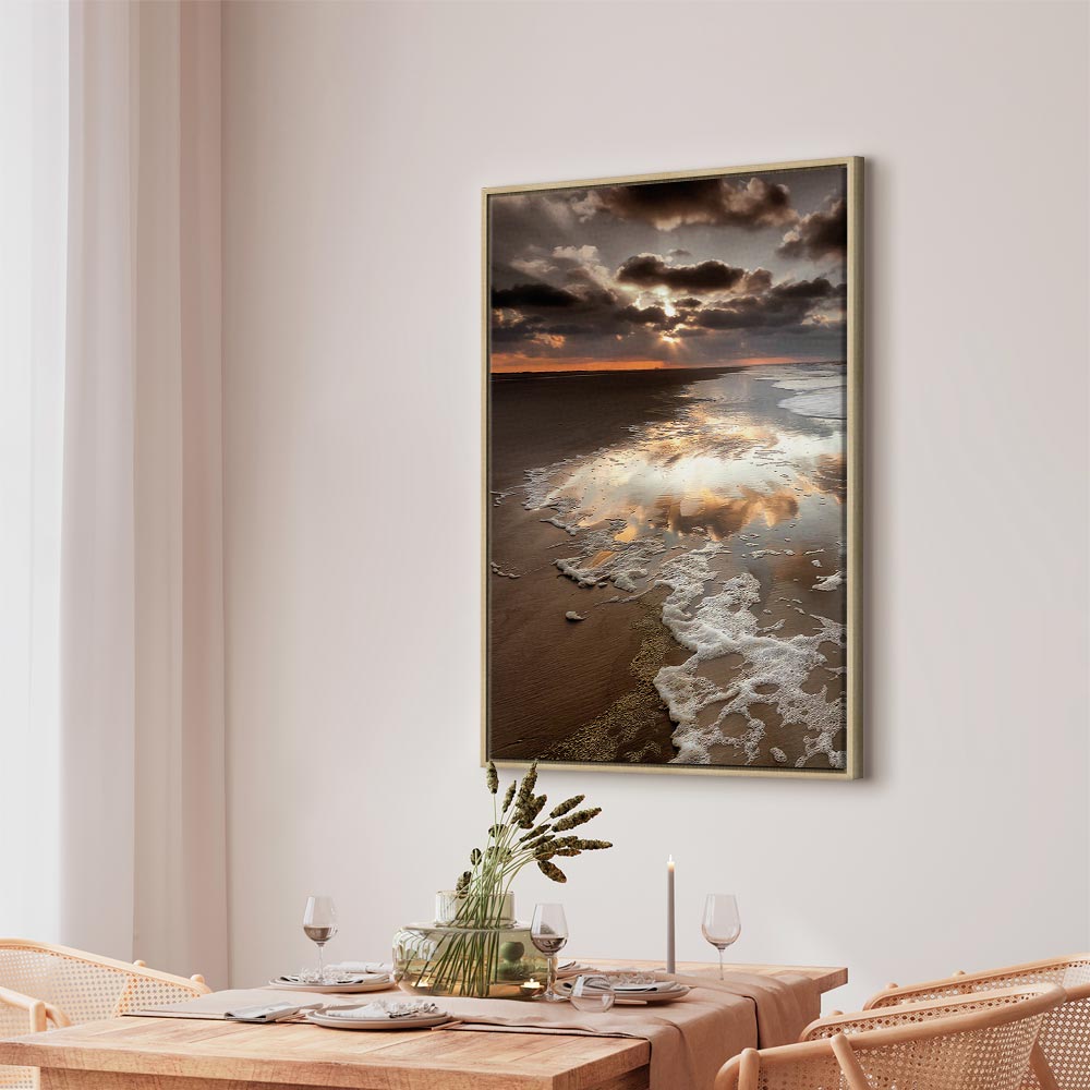 Sea Waves Cloudscape Vertical Canvas Print