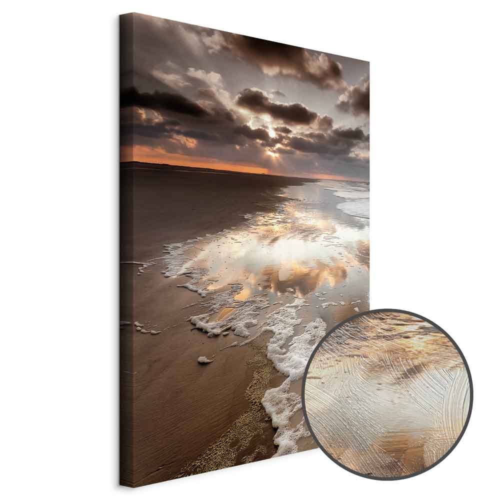 Sea Waves Cloudscape Vertical Canvas Print