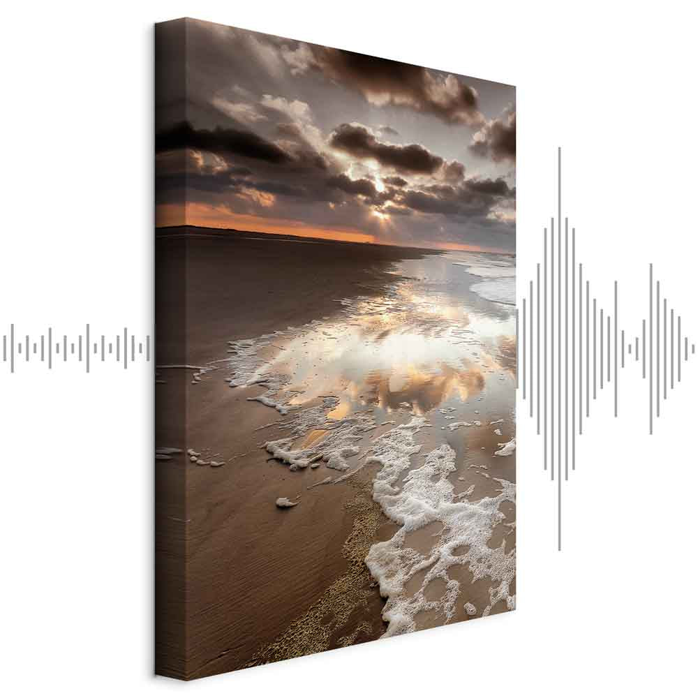 Sea Waves Cloudscape Vertical Canvas Print