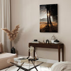 Sunlit Forest Trees Vertical Canvas Print