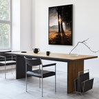 Sunlit Forest Trees Vertical Canvas Print