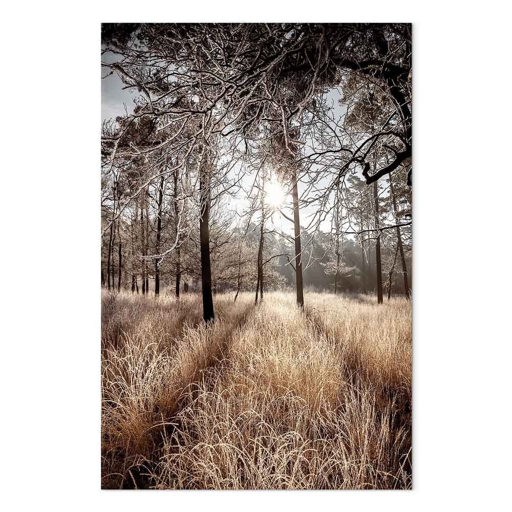 Winter Forest Trees Vertical Canvas Print