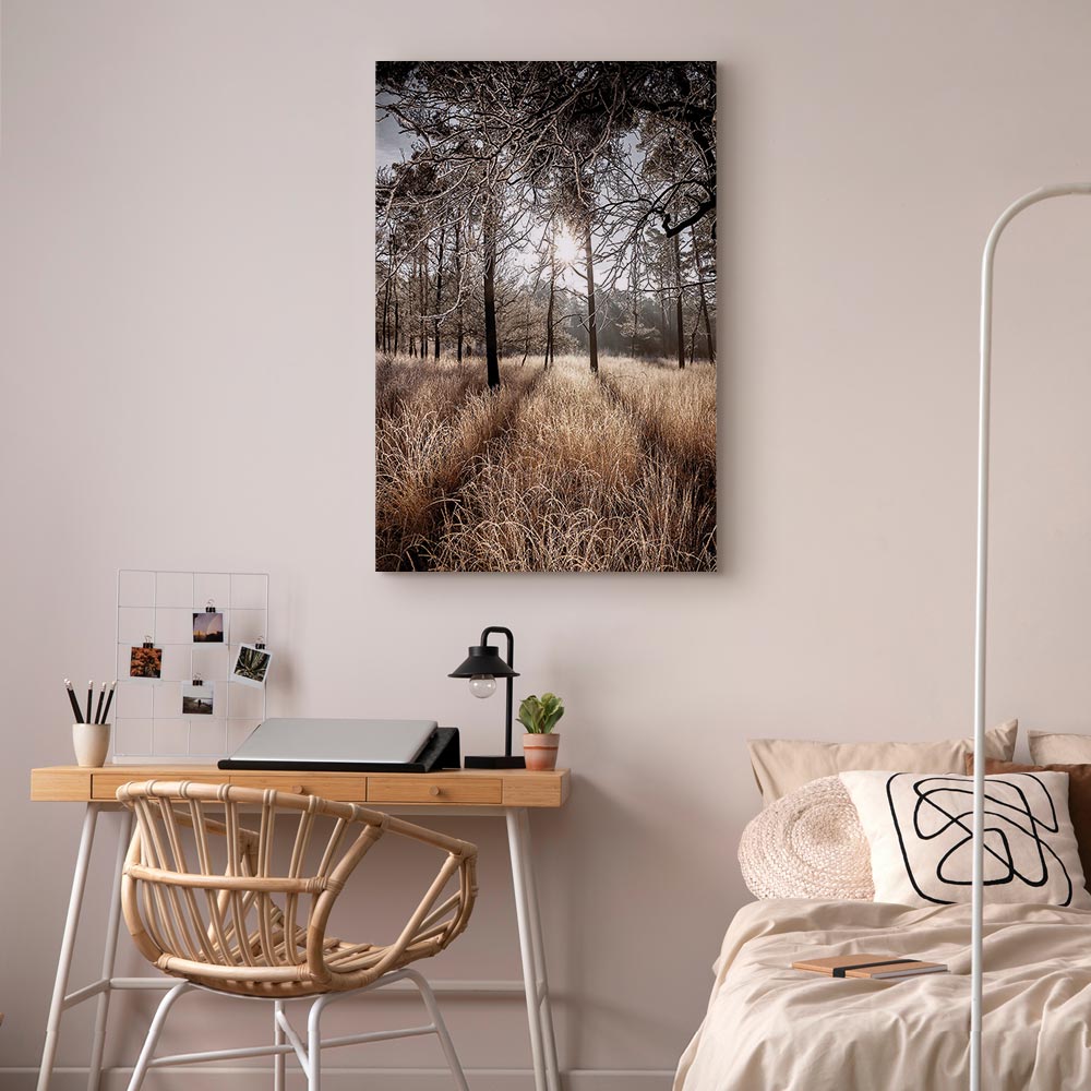 Winter Forest Trees Vertical Canvas Print