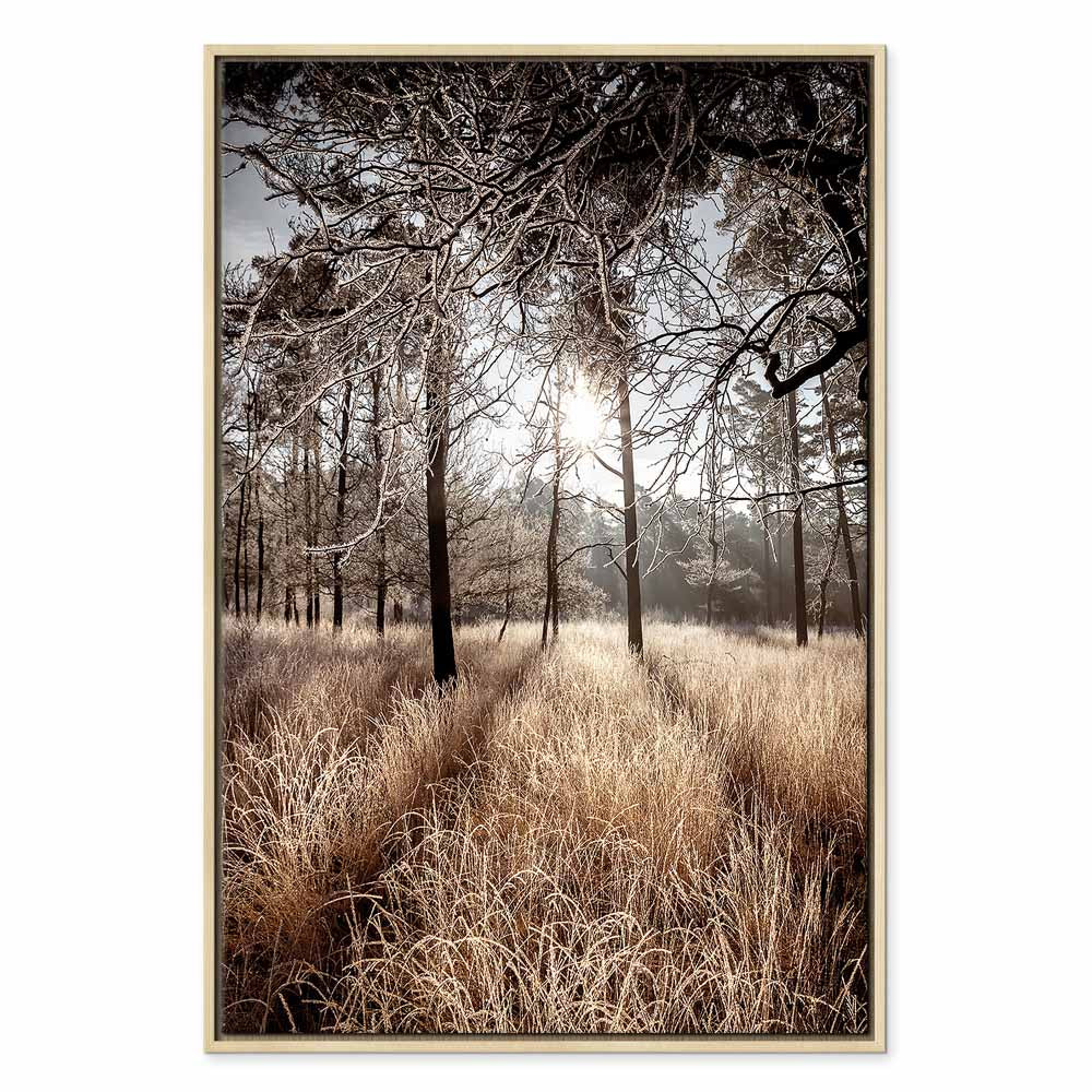 Winter Forest Trees Vertical Canvas Print