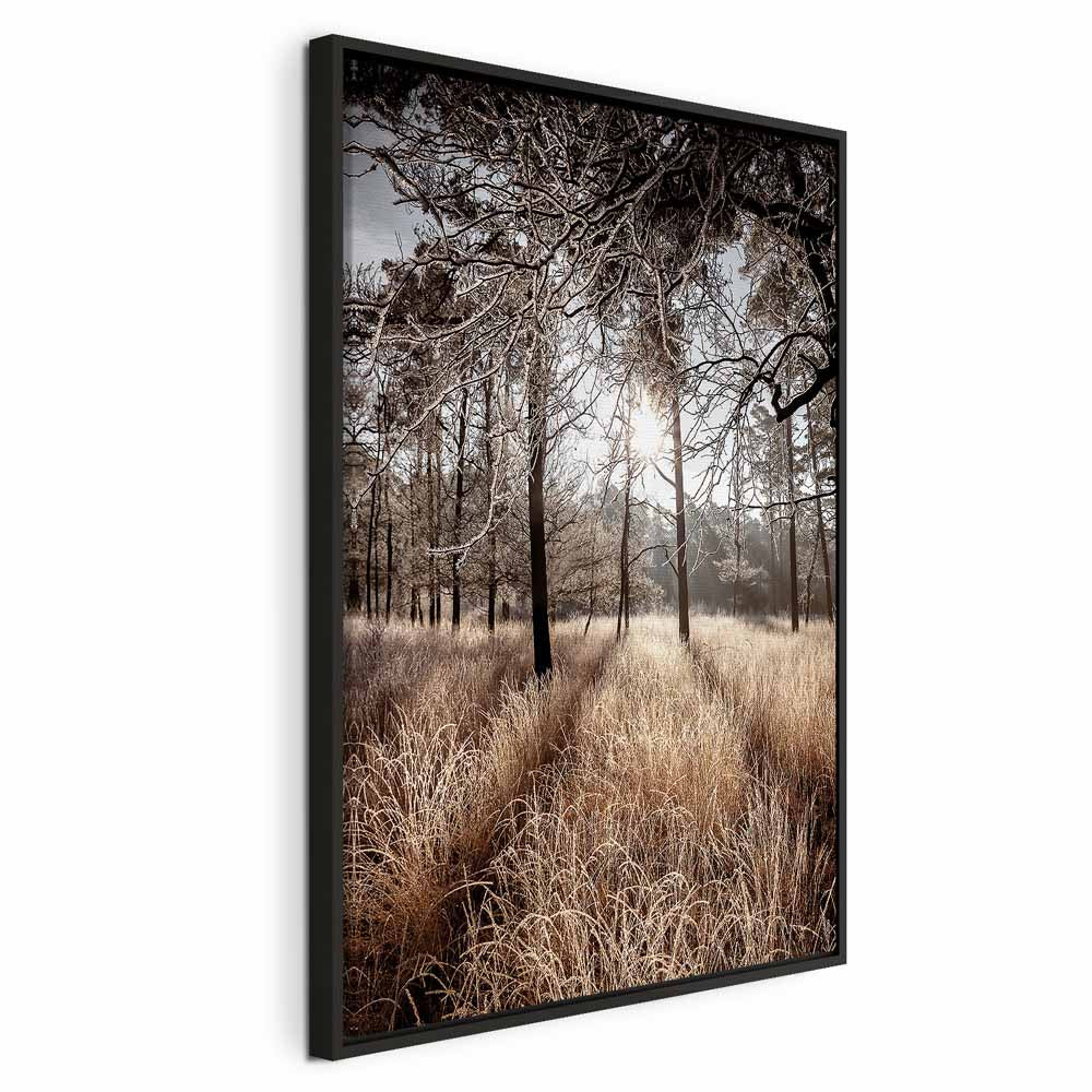 Winter Forest Trees Vertical Canvas Print
