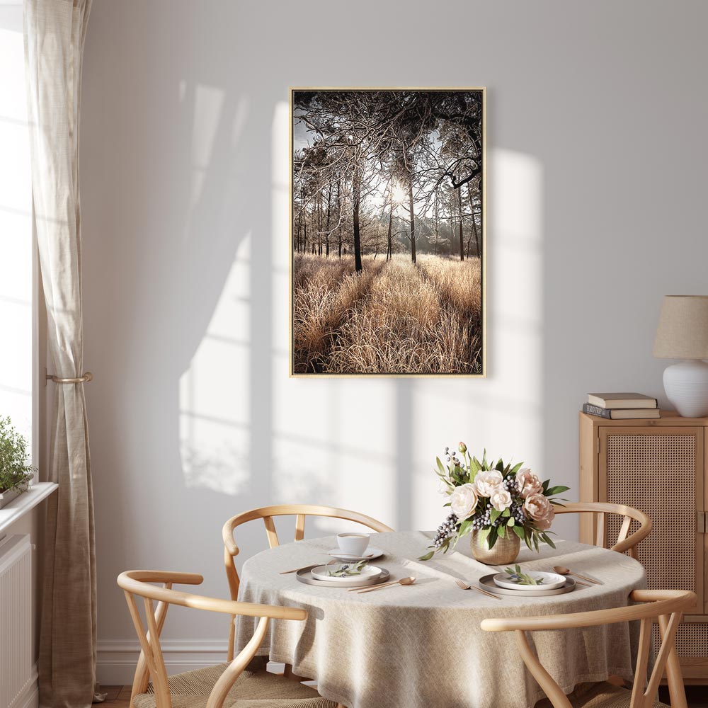 Winter Forest Trees Vertical Canvas Print