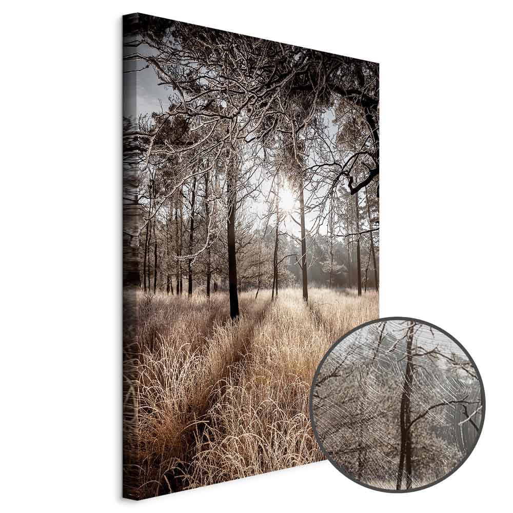 Winter Forest Trees Vertical Canvas Print