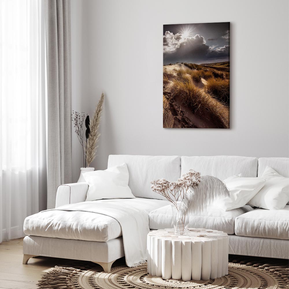 Clouded Sky Landscape Vertical Canvas Print