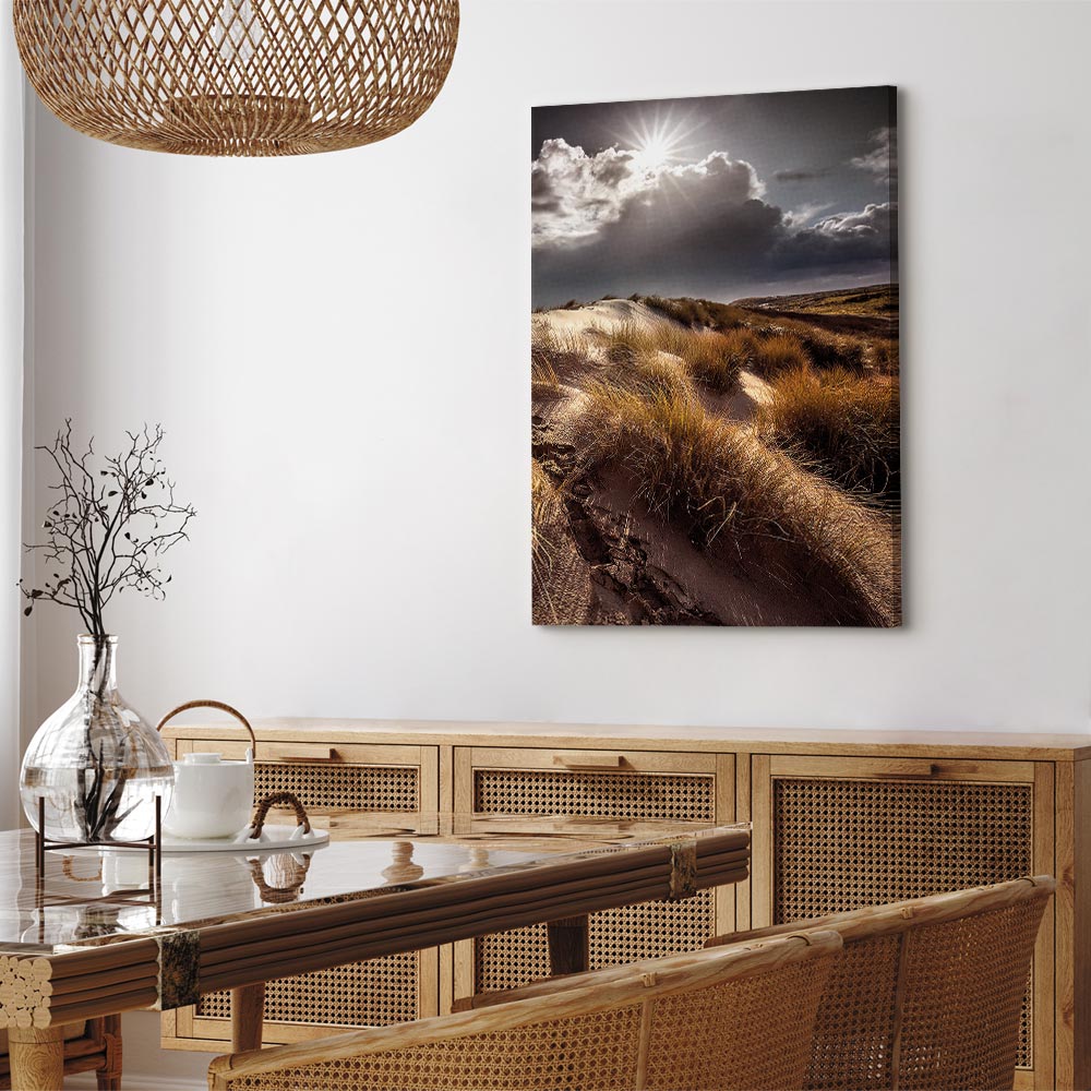 Clouded Sky Landscape Vertical Canvas Print