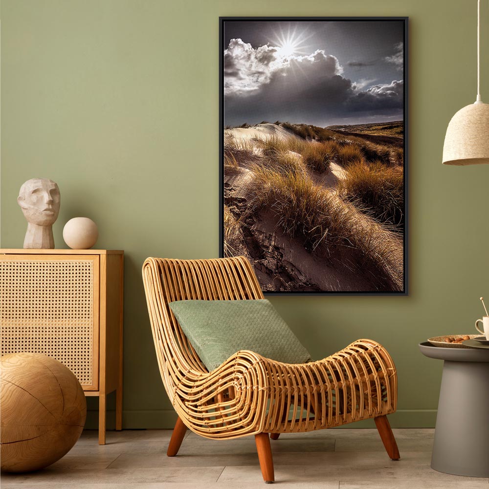 Clouded Sky Landscape Vertical Canvas Print