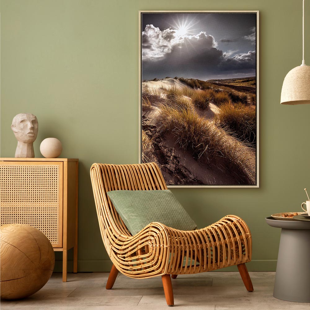 Clouded Sky Landscape Vertical Canvas Print