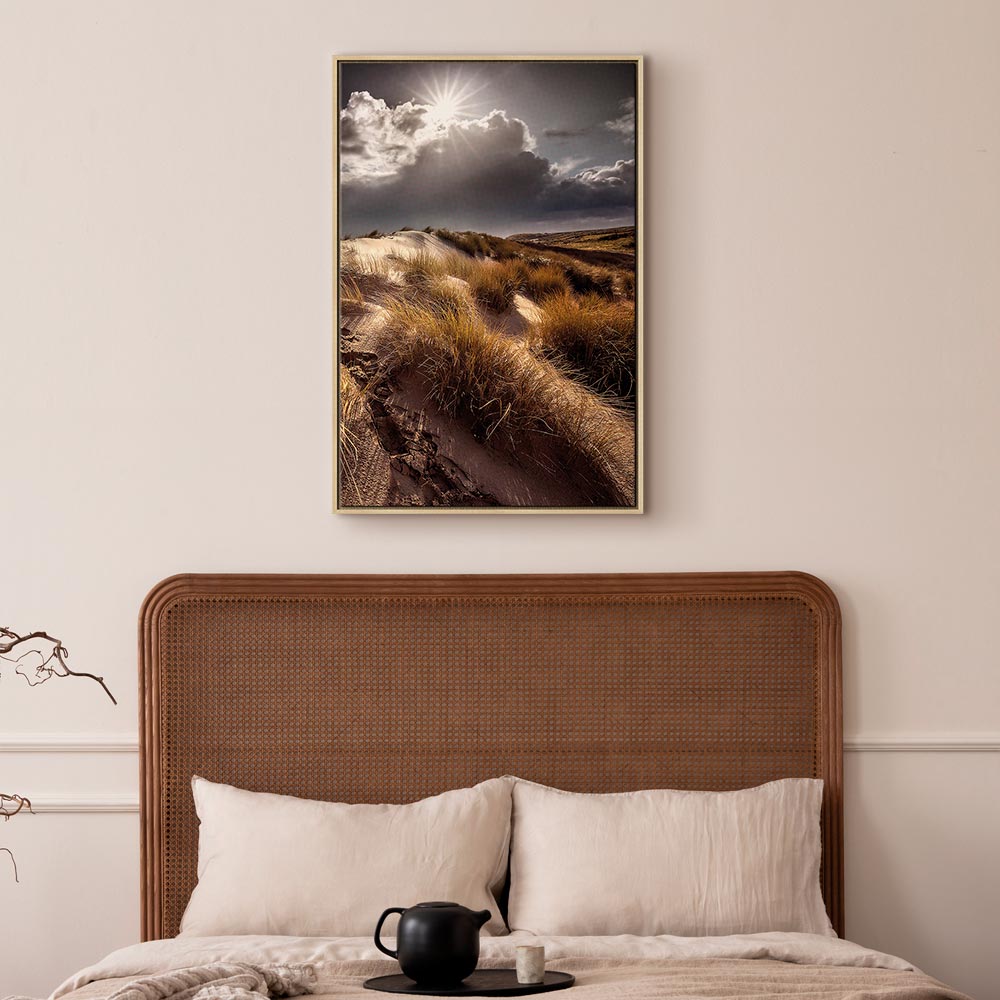 Clouded Sky Landscape Vertical Canvas Print