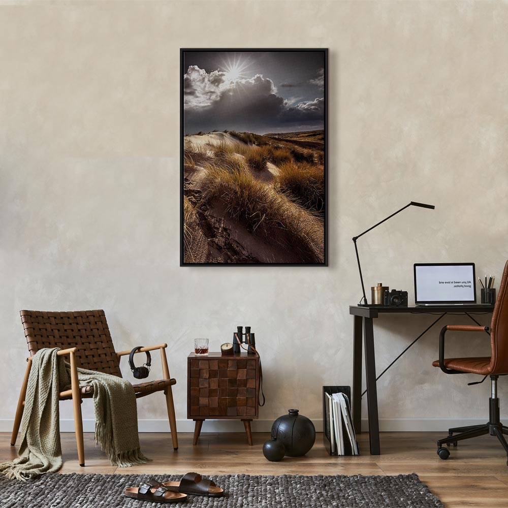 Clouded Sky Landscape Vertical Canvas Print