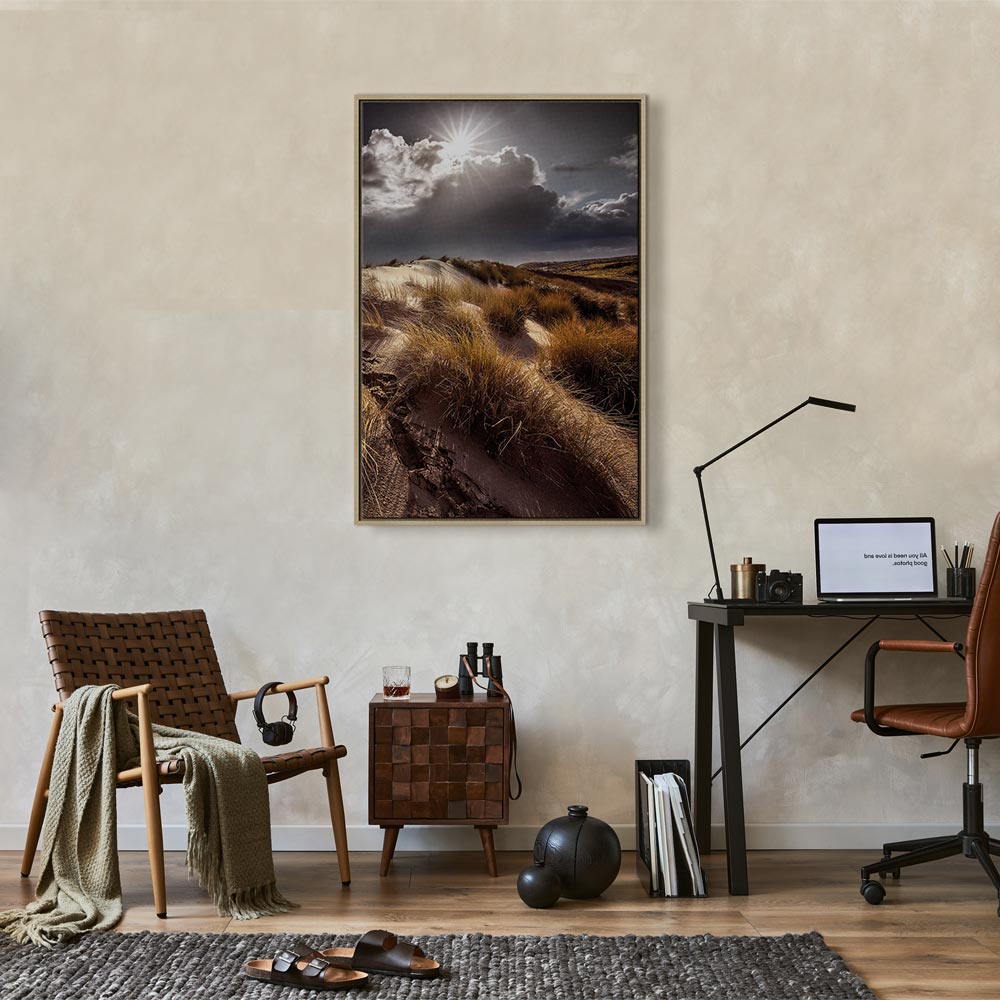 Clouded Sky Landscape Vertical Canvas Print